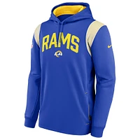 Men's Nike Royal Los Angeles Rams Sideline Athletic Stack Performance Pullover Hoodie