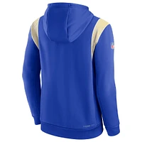 Men's Nike Royal Los Angeles Rams Sideline Athletic Stack Performance Pullover Hoodie