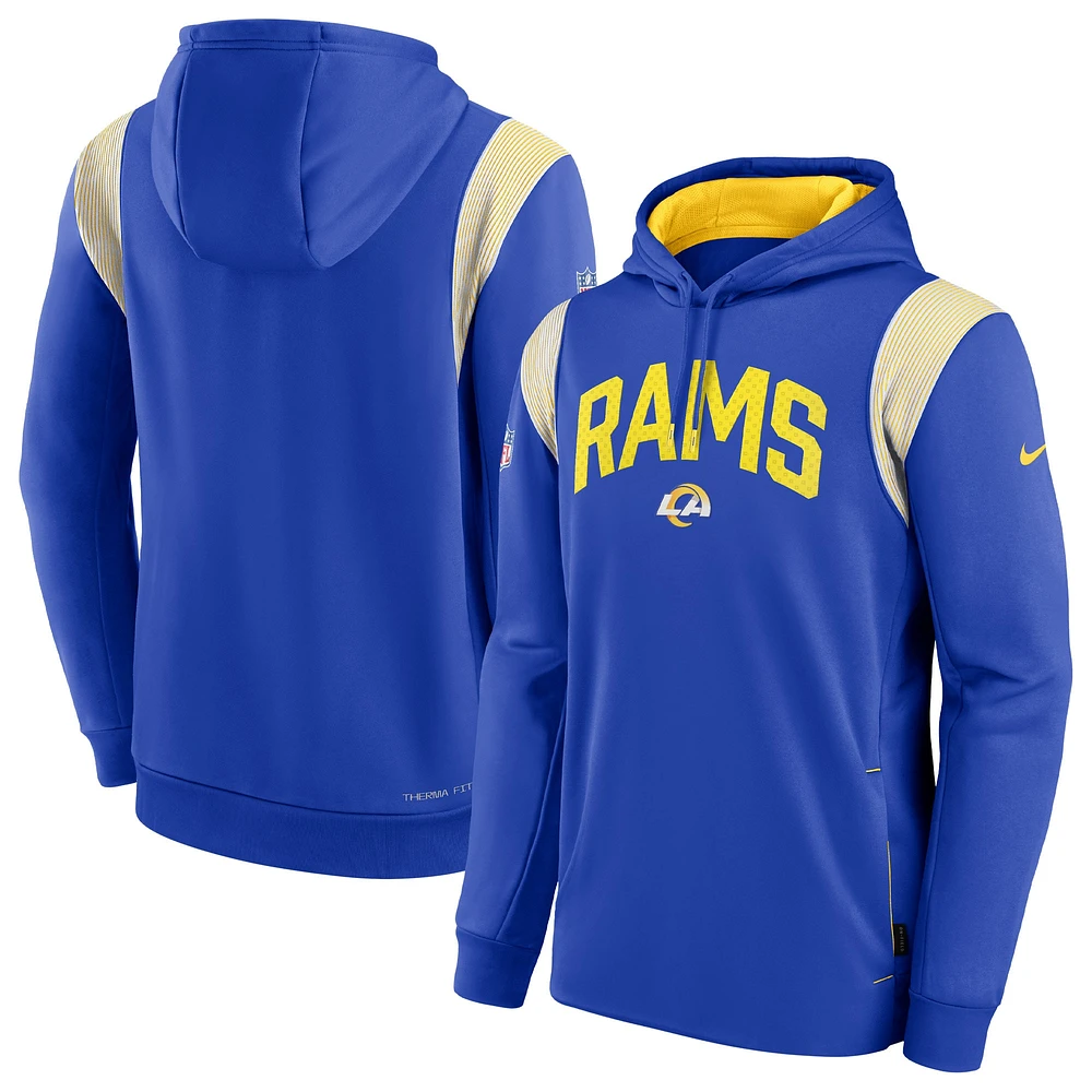 Youth Nike Royal Los Angeles Rams Logo Performance - Pullover Hoodie