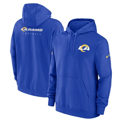 Sweat à capuche en molleton Nike Royal Los Angeles Rams Sideline Club pour homme