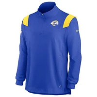 Haut à manches longues et fermeture Éclair quart de finale Nike Los Angeles Rams Sideline Coach Chevron Lockup pour homme