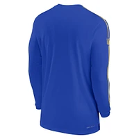 T-shirt à manches longues Nike Royal Los Angeles Rams Sideline Coach UV Performance pour homme