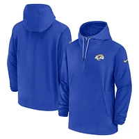 Men's Nike Royal Los Angeles Rams Sideline Half-Zip Hoodie