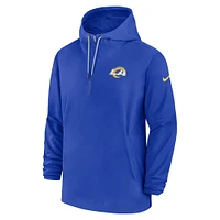 Men's Nike Royal Los Angeles Rams Sideline Half-Zip Hoodie