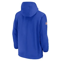 Men's Nike Royal Los Angeles Rams Sideline Half-Zip Hoodie