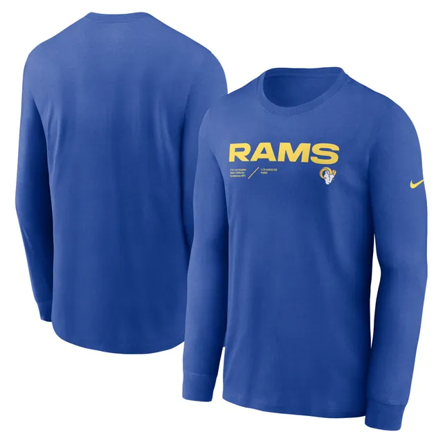 Nike Men's Dri-Fit Sideline Velocity (NFL Los Angeles Rams) Long-Sleeve T-Shirt in Blue, Size: Small | 00KX4NP95-078