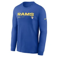 Men's Nike Royal Los Angeles Rams Sideline Infograph Lock Up Performance Long Sleeve T-Shirt