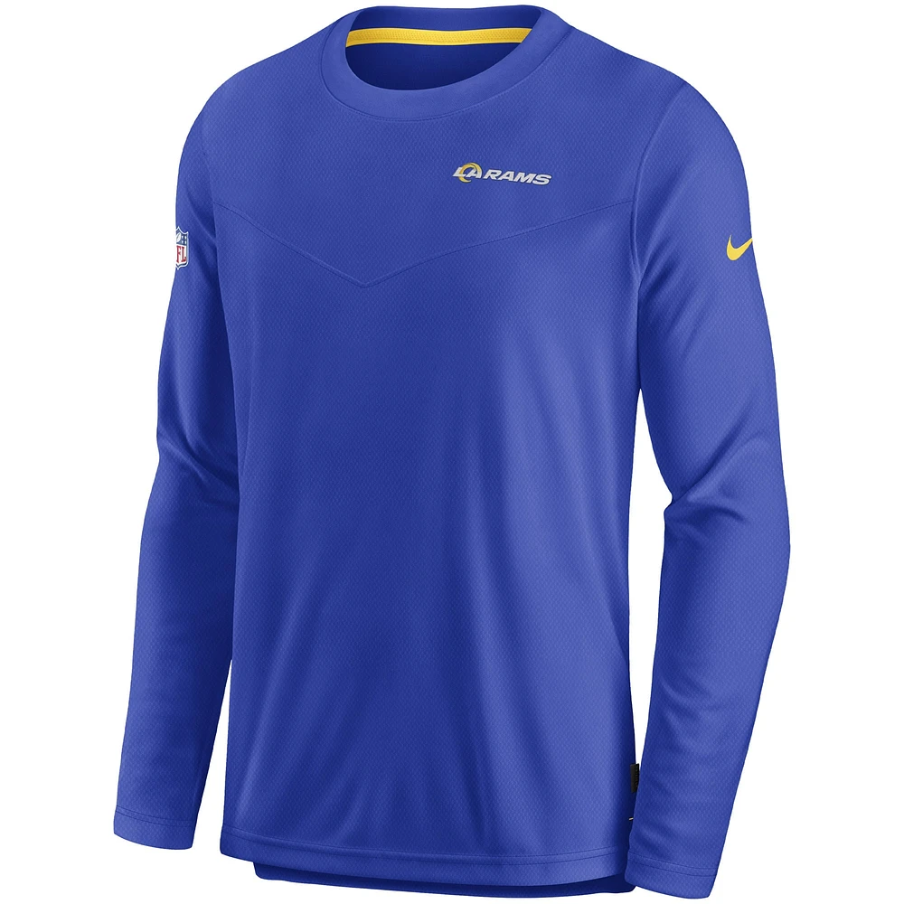 Sweat-shirt à enfiler Nike Royal Los Angeles Rams Sideline Lockup Performance pour homme