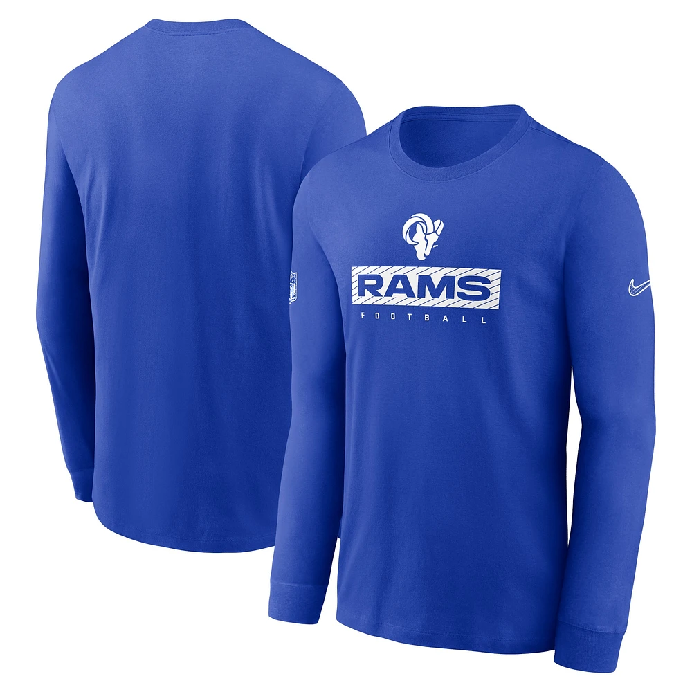 Men's Nike Royal Los Angeles Rams Sideline Performance Long Sleeve T-Shirt