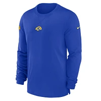 Men's Nike Royal Los Angeles Rams Sideline Performance Long Sleeve T-Shirt