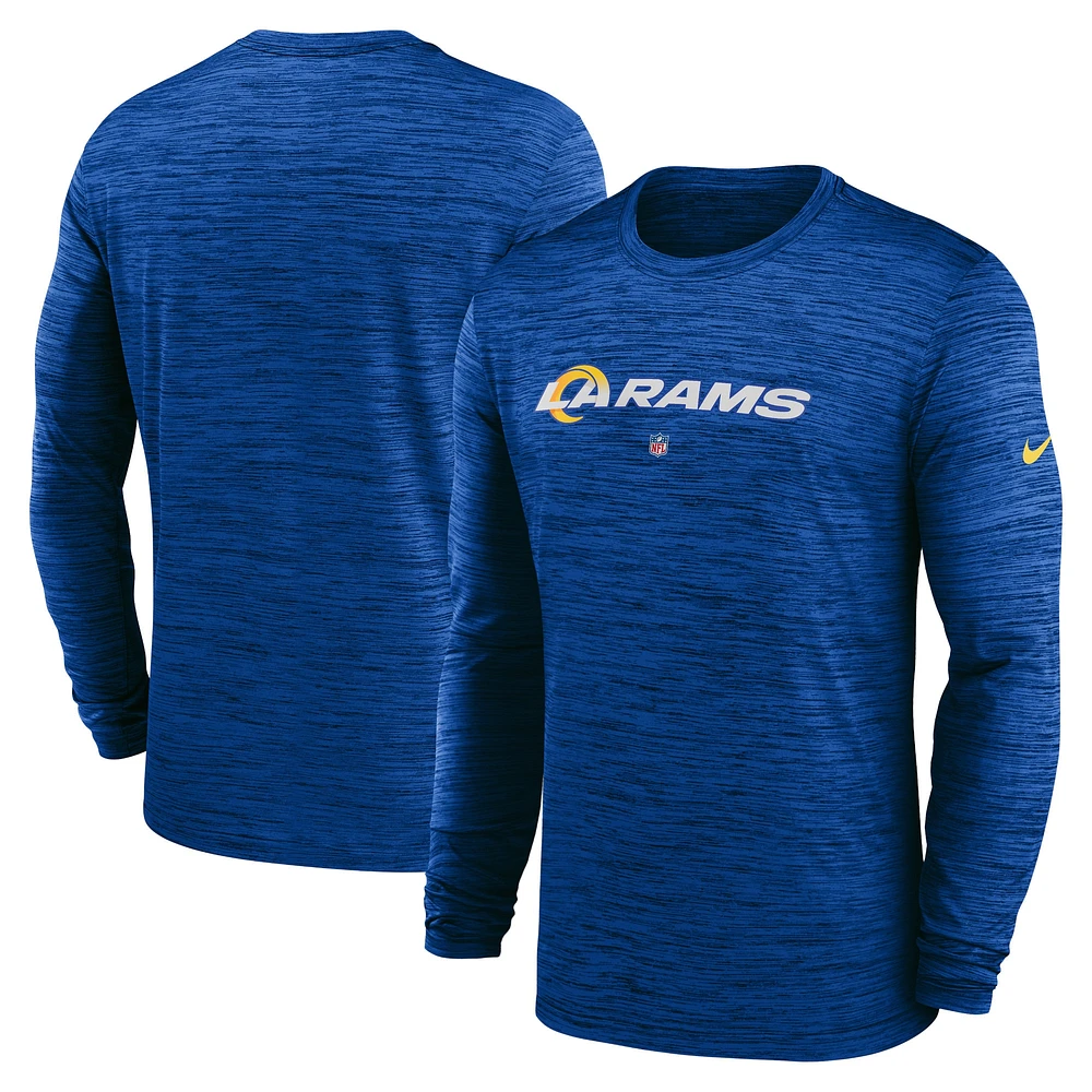 Men's Nike  Royal Los Angeles Rams Sideline Team Velocity Performance Long Sleeve T-Shirt