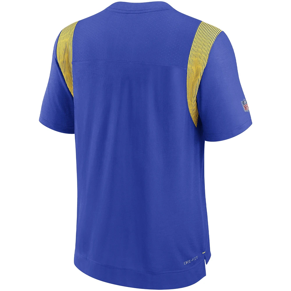 Men's Nike Royal Los Angeles Rams Sideline Tonal Logo Performance Player T-Shirt