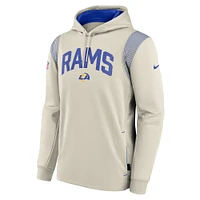 Men's Nike Tan Los Angeles Rams Sideline Athletic Stack Performance Pullover Hoodie