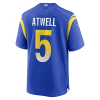 Maillot de match à domicile Nike Tutu Atwell Royal Los Angeles Rams pour Homme