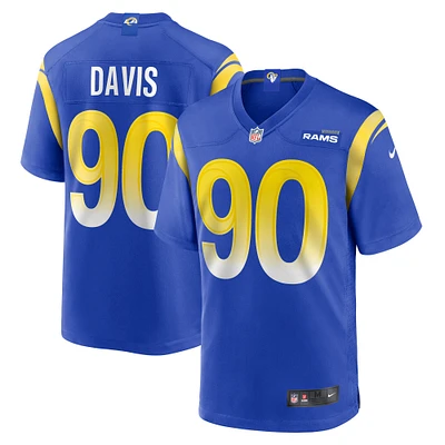 Maillot Nike Tyler Davis Royal Los Angeles Rams Team Game pour homme