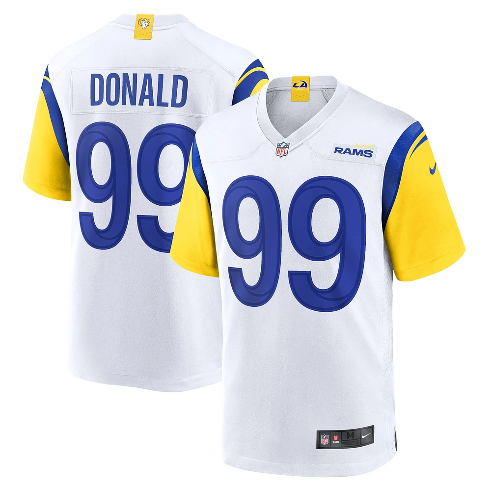 Maillot de match alternatif pour hommes Nike blanc Aaron Donald Los Angeles Rams