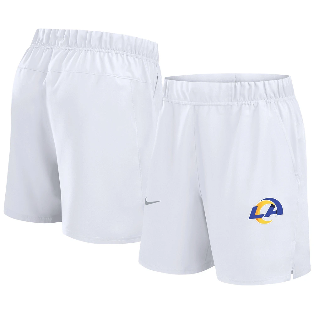 Short Nike blanc Los Angeles Rams Blitz Victory Performance pour homme