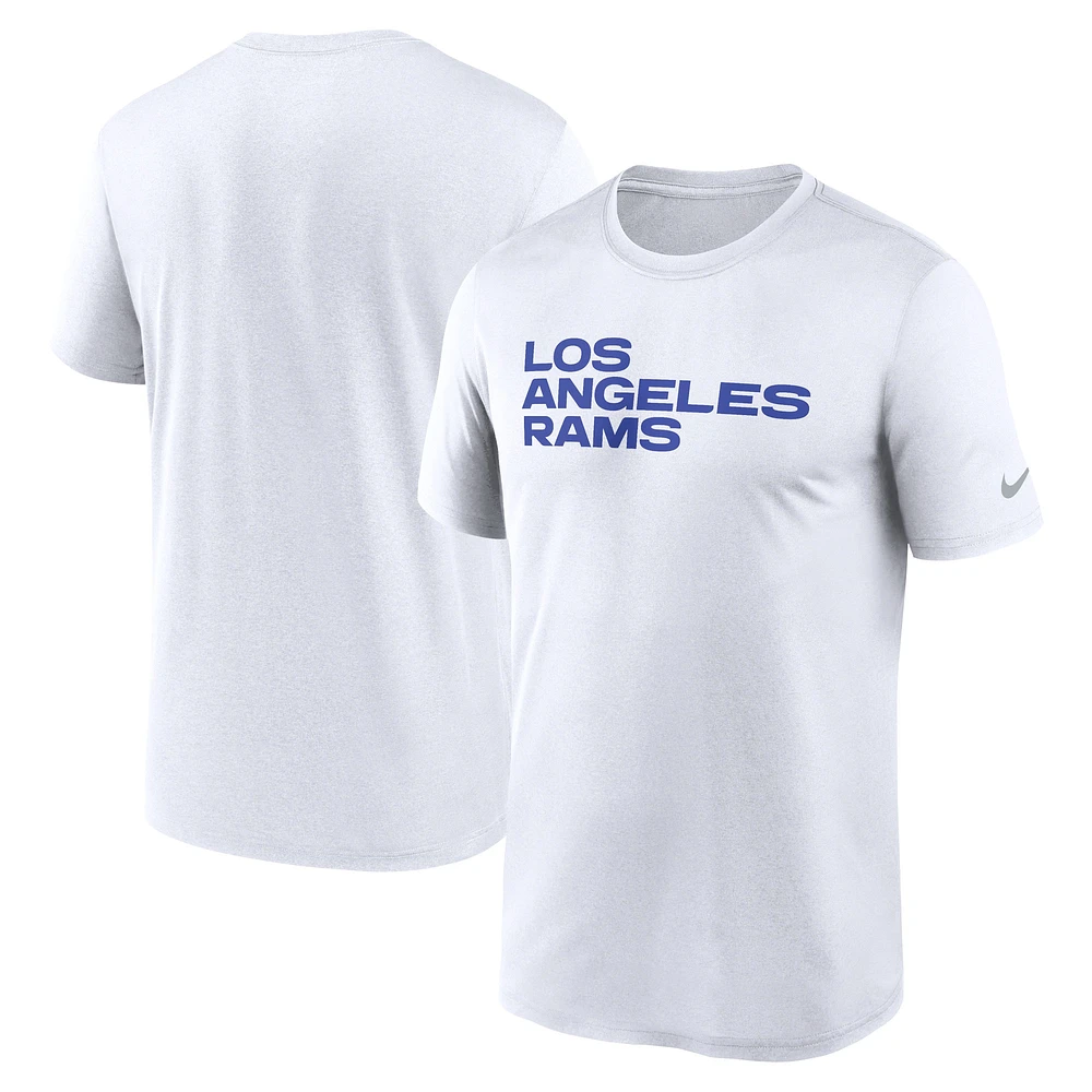 T-shirt Nike blanc Los Angeles Rams Primetime Legend Performance pour homme