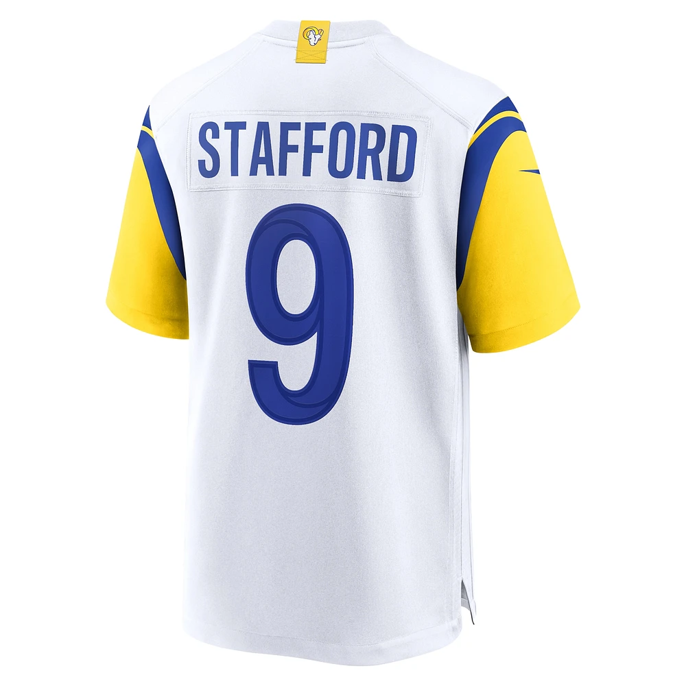 Maillot de match alternatif des Rams Los Angeles Nike blanc Matthew Stafford pour hommes