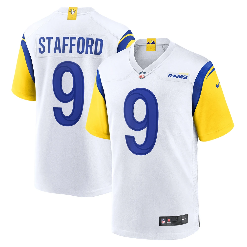 Maillot de match alternatif des Rams Los Angeles Nike blanc Matthew Stafford pour hommes