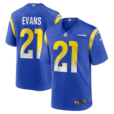 Maillot de match à domicile Nike Zach Evans Royal Los Angeles Rams pour homme