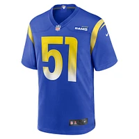 Maillot Nike Zach VanValkenburg Royal Los Angeles Rams Team Game pour homme