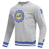 Sweat-shirt à enfiler avec écusson des Los Angeles Rams Pro Standard pour homme, gris chiné