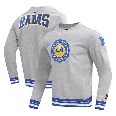 Sweat-shirt à enfiler avec écusson des Los Angeles Rams Pro Standard pour homme, gris chiné