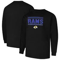 T-shirt à manches longues pour homme avec profil noir Los Angeles Rams Big & Tall Pop