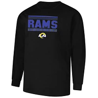 T-shirt à manches longues pour homme avec profil noir Los Angeles Rams Big & Tall Pop