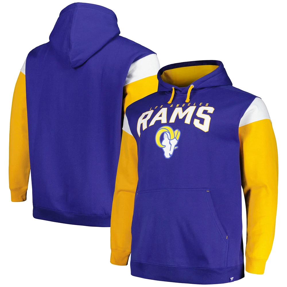 Men's Profile Royal Los Angeles Rams Big & Tall Trench Battle Pullover Hoodie