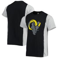 Men's Refried Apparel Black/Heathered Gray Los Angeles Rams Sustainable Split T-Shirt