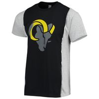 Men's Refried Apparel Black/Heathered Gray Los Angeles Rams Sustainable Split T-Shirt