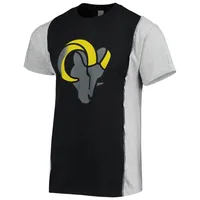 Refried Vêtements Noir Los Angeles Rams T-shirt fendu durable pour hommes