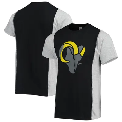 Refried Vêtements Noir Los Angeles Rams T-shirt fendu durable pour hommes