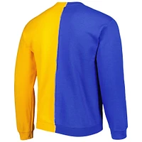 Men's Refried Apparel Royal/Gold Los Angeles Rams Sustainable Split Center Pullover Sweatshirt