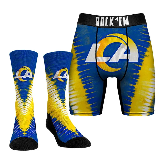 Men's Rock Em Socks New York Giants All-Over Logo Underwear and Crew Socks  Combo Pack