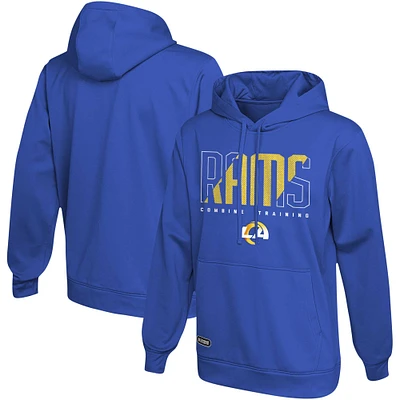 Sweat à capuche authentique pour hommes des Royal Los Angeles Rams Backfield Combine