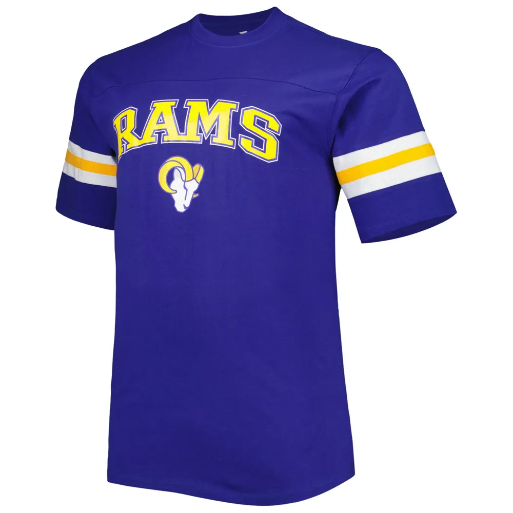 Men's Royal Los Angeles Rams Big & Tall Arm Stripe T-Shirt