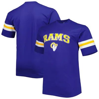 T-shirt à rayures pour hommes Royal Los Angeles Rams Big & Tall Arm