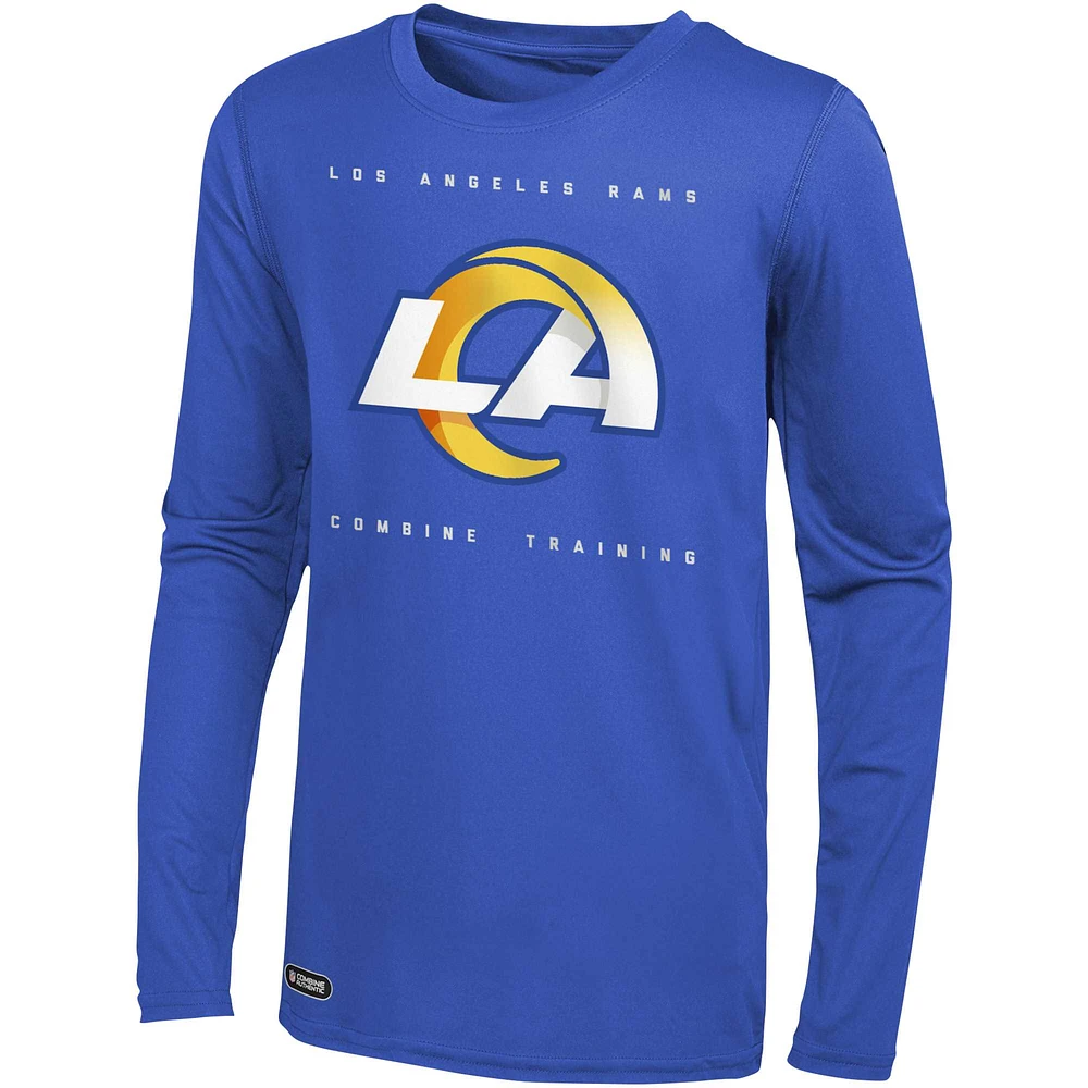 Men's Royal Los Angeles Rams Side Drill Long Sleeve T-Shirt