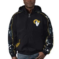 Sweat à capuche entièrement zippé Starter noir Los Angeles Rams Thursday Night Gridiron pour hommes