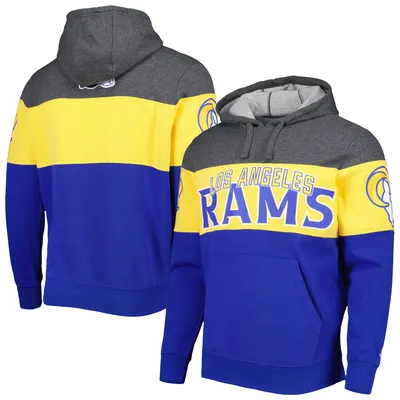 Men's Antigua Heather Gray Los Angeles Rams Victory Pullover Hoodie Size: Medium