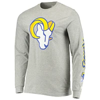 T-shirt à manches longues Starter gris chiné Los Angeles Rams mi-temps pour homme