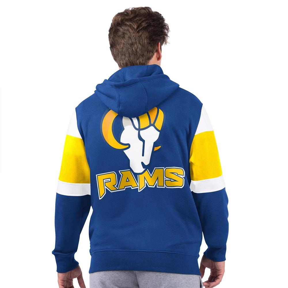 Sweat à capuche zippé intégral Starter Royal Los Angeles Rams Extreme pour homme