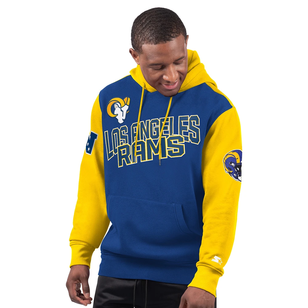 Sweat à capuche Extreme Starter Royal Los Angeles Rams pour homme