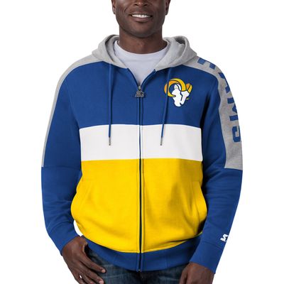 Men's Starter Royal/Gold Los Angeles Rams Enforcer Satin Varsity Full-Snap  Jacket