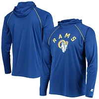 T-shirt à capuche manches longues raglan Starter Royal Los Angeles Rams pour homme