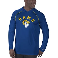 Starter Royal Los Angeles Rams Raglan pour homme - T-shirt à capuche manches longues