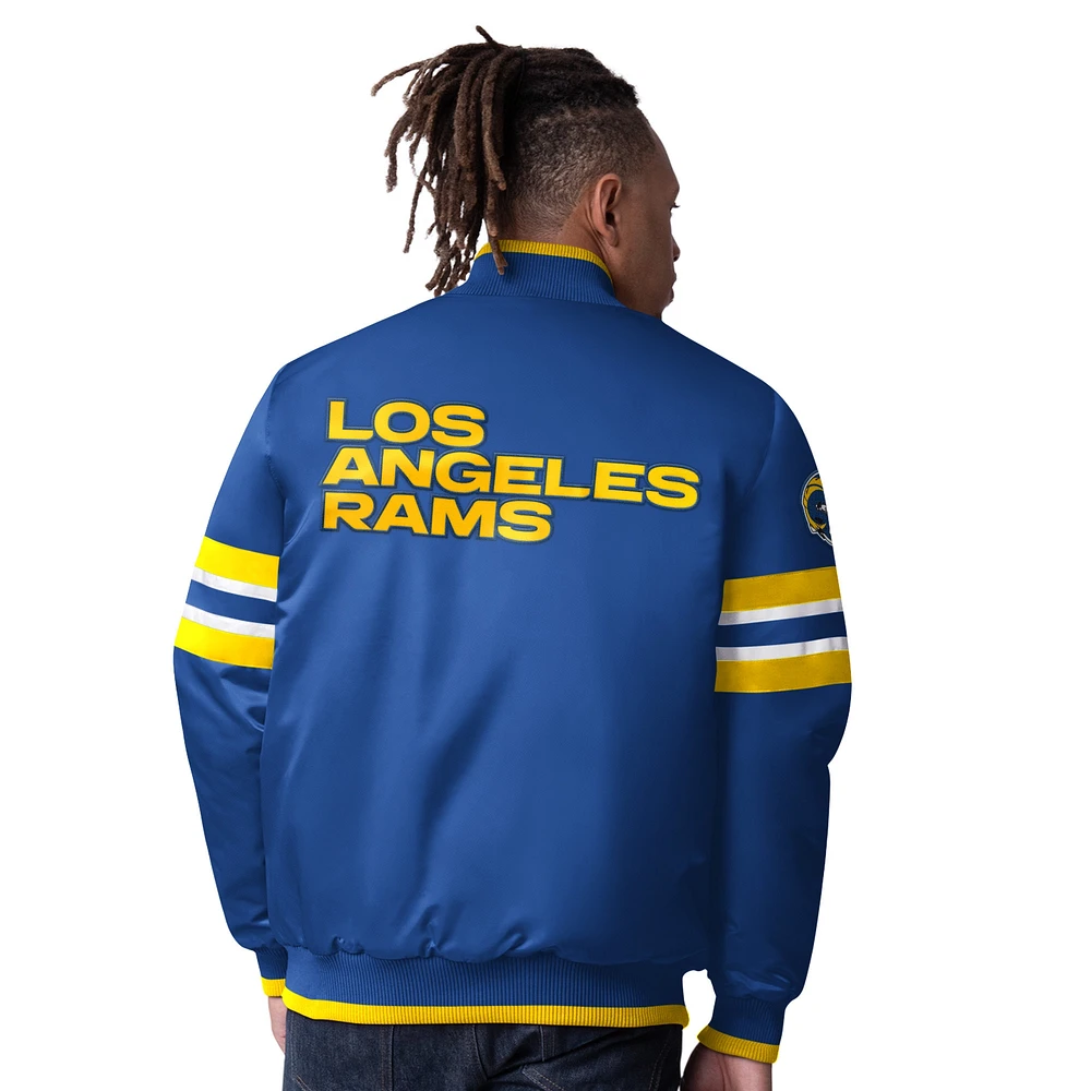 Men's Starter  Royal Los Angeles Rams Scout I Full-Snap Varsity Jacket